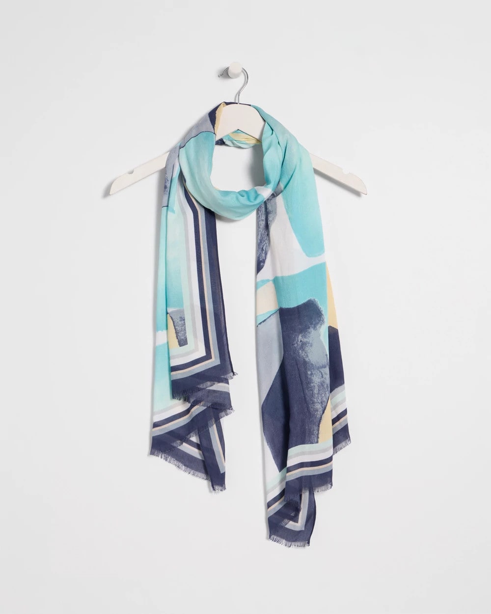 Chico's | Artisanal Patch Oblong Scarf/ Passport Blue