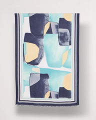 Chico's | Artisanal Patch Oblong Scarf/ Passport Blue