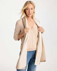 Chico's | Ombre Pleated Oblong Scarf/ Neutral