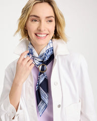 Chico's | Ellie Sprigs Square Scarf/ Amparo Blue