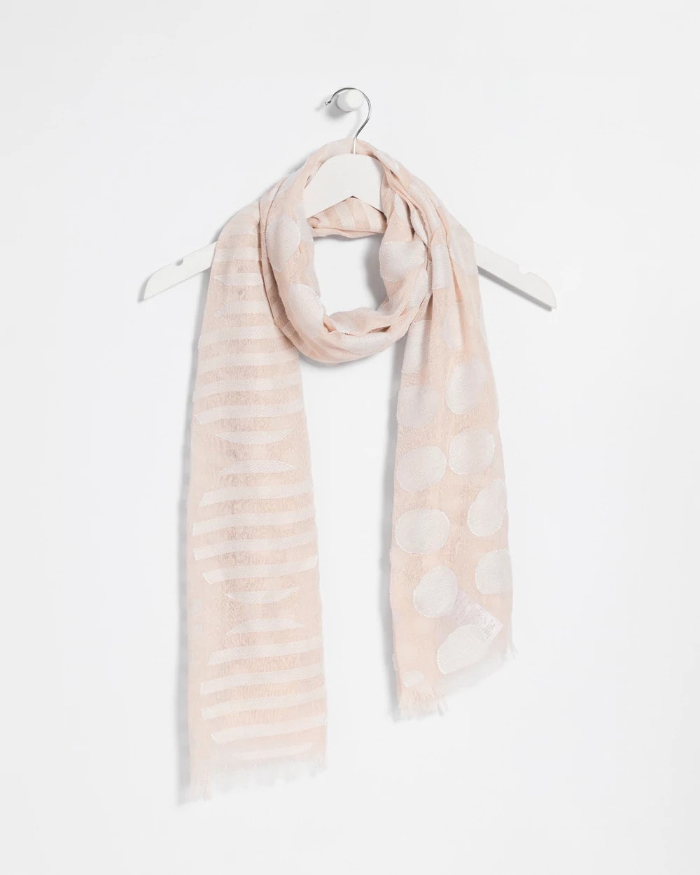 Chico's | Neutral Polka Dot Oblong Scarf/ Neutral