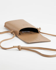 Chico's | Leather Cross Body Phone Holder Bag/ Neutral