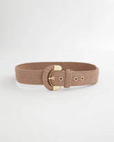 Chico's | Satin Stretch Metal Belt/ Taupe