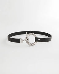 Chico's | Silver Toggle Trouser Belt/ Black/Silver