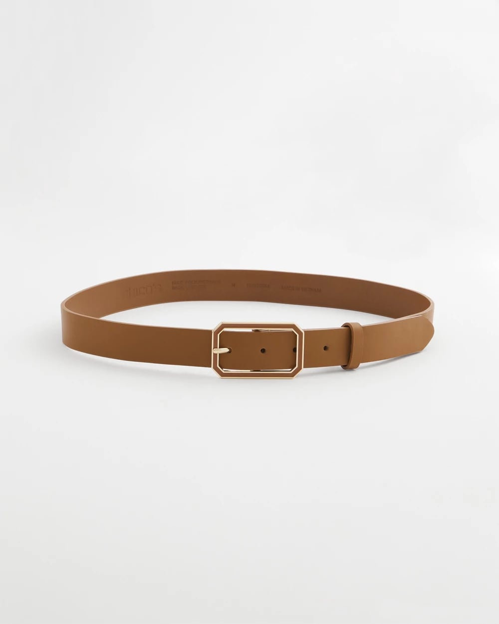 Chico's | Cognac Enamel Buckle Trouser Belt/ Brown