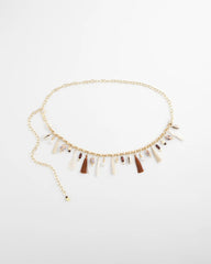 Chico's | Novelty Beaded Chain Belt/ Natural