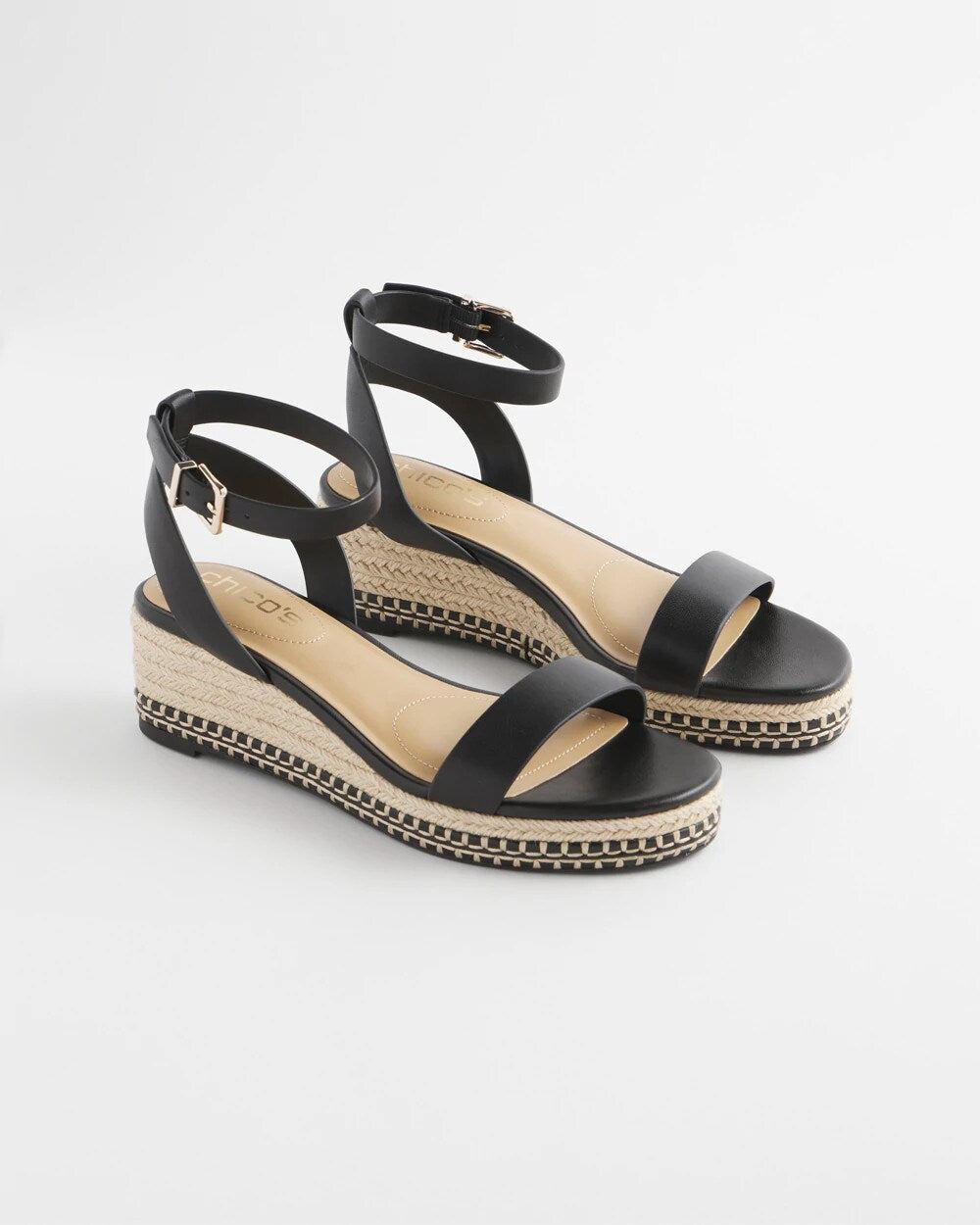 Chico's | Brielle Espadrille Wedge Sandals/ Black
