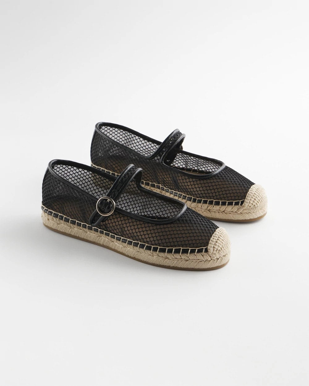 Chico's | Eliana Mesh Mary Jane Espadrille/ Black