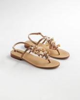 Chico's | Beach Seashell T-Strap Sandals/ Natural
