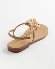 Chico's | Beach Seashell T-Strap Sandals/ Natural