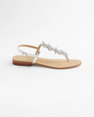 Chico's | Beach Starfish T-Strap Sandals/ Silver