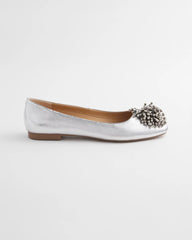 Chico's | Omega Beaded Ballet Flats/ Metallic
