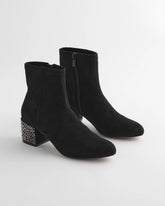 Chico's | Embellished Destiny Art Deco Boot Heels/ Black