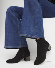 Chico's | Embellished Destiny Art Deco Boot Heels/ Black