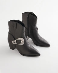 Chico's | Kris Western Buckle Boots/ Black