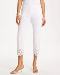 Chico's | Petite Brigitte™ Slim Scalloped Ankle Pants/ Alabaster