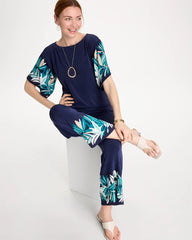 Chico's | Travelers™ Palm Border Crop Pant/ Kings Navy
