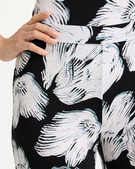 Chico's | Travelers™ Knit Abstract Floral Cropped Pants/ Black