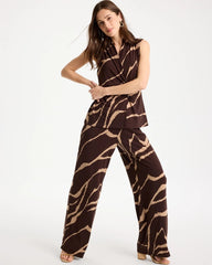 Chico's | Travelers™ Zebra Knit Wide-Leg Pants/ Cocoa Bean