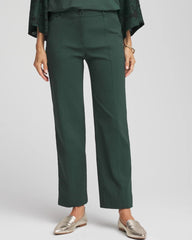 Chico's | Petite Bi-Stretch Straight Ankle Pants/ Darkest Spruce