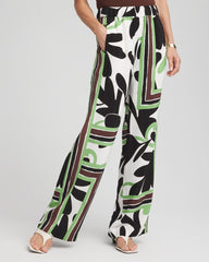 Chico's | Printed Silky Soft Pants/ Ecru