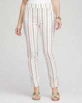 Chico's | Petite Brigitte™ Striped Ankle Pants/ Alabaster