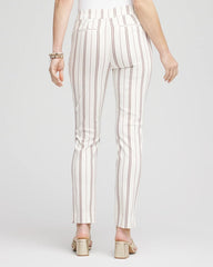 Chico's | Petite Brigitte™ Striped Ankle Pants/ Alabaster