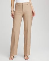 Chico's | Petite Cotton Straight-Leg Trousers/ Cattail Brown
