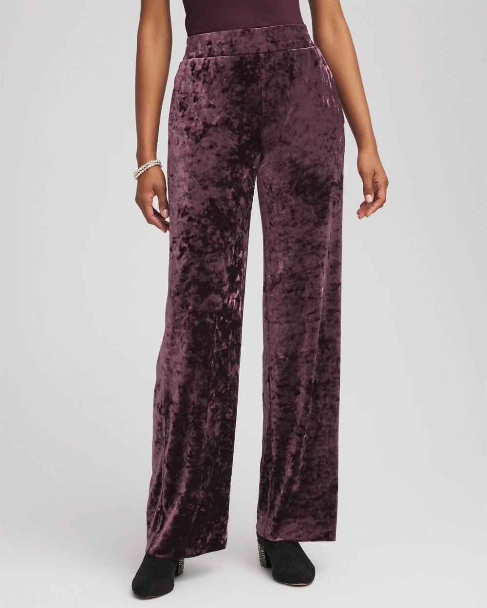 Chico's | Crushed Velvet Wide-Leg Pants/ Night Bloom