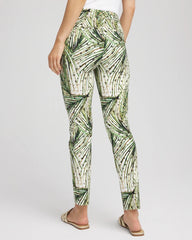Chico's | Brigitte™ Slim Ankle Palm-Print Pants/ Ecru