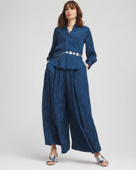 Chico's | Jacquard Culotte Wide-Leg Pants/ Seaport