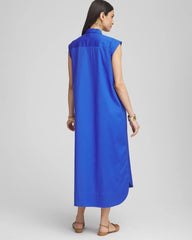 Chico's | Petite Popover Poplin Maxi Dress/ Rich Cobalt