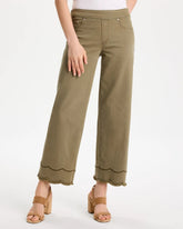 Chico's | Scallop Pull-On Wide-Leg Crop Jeans/ Lichen