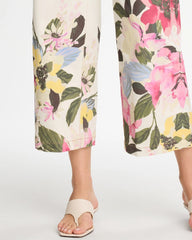 Chico's | Printed Pull-On Wide Crop Jeans/ Sea Salt