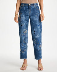 Chico's | Relaxed Embroidered Boyfriend Jean/ Daphne Indigo
