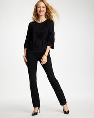Chico's | Soutache Elbow Sleeve Tee/ Black
