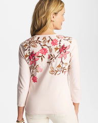 Chico's | Stretch-Cotton 3/4 Sleeve Perfect Tee/ Siesta Rose