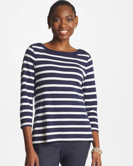 Chico's | Pima 3/4 Sleeve Tee/ Passport Blue
