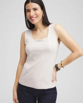 Chico's | Contour Cotton™ Square Neck Tank/ Smokey Taupe