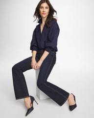 Chico's | Poplin Billow Sleeve Blouse/ Passport Blue