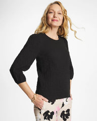 Chico's | Textured Feminine Tee/ Black