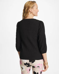 Chico's | Textured Feminine Tee/ Black