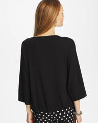 Chico's | Matte Jersey Bubble Hem Top/ Black