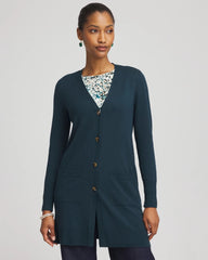 Chico's | Ella Pocketed Cardigan Sweater/ Teal Shadow