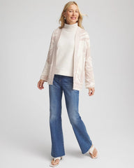 Chico's | Abstract Bloom Cardigan/ English Cream