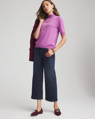 Chico's | Ella Elbow Sleeve Mockneck Sweater/ Gooseberry