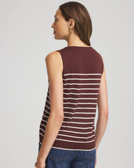 Chico's | Ella Striped Sweater Tank/ Cacao