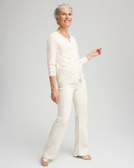 Chico's | Embellished Crewneck Cardigan/ English Cream