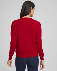 Chico's | Crewneck Cardigan/ Carmine Red