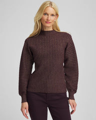 Chico's | Metallic Ribbed Pullover/ Night Bloom